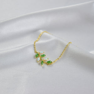 Gold Jade Blossom Bracelet - Arcadia