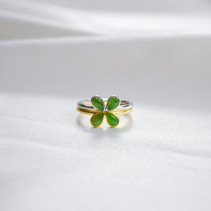 Gold Jade Bunny Ring - Adora