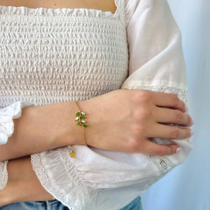 Gold Jade Blossom Bracelet - Arcadia