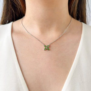 Silver Jade Butterfly Necklace - Ava