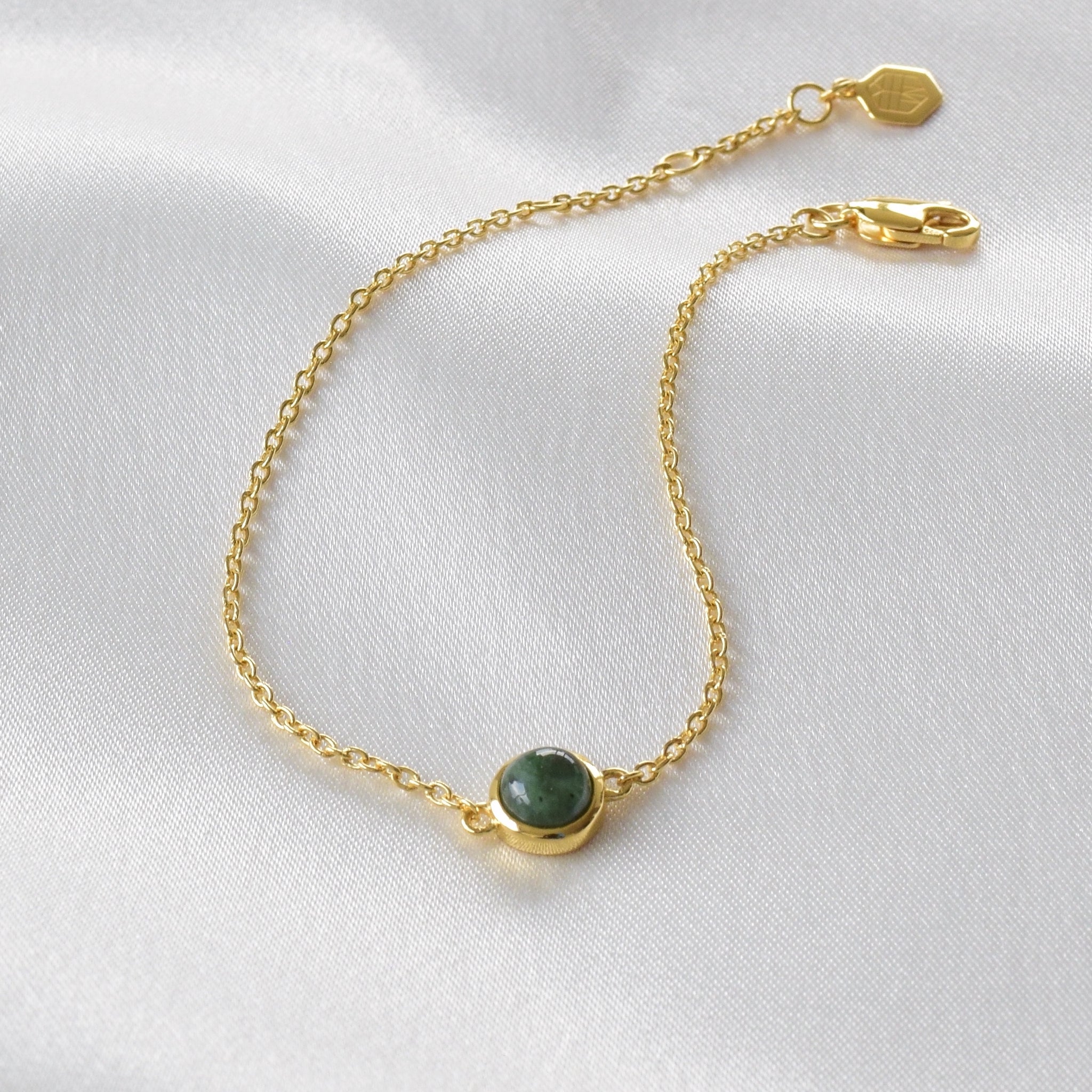 Multi-Color Jade Bracelet 14K/Sterling Silver