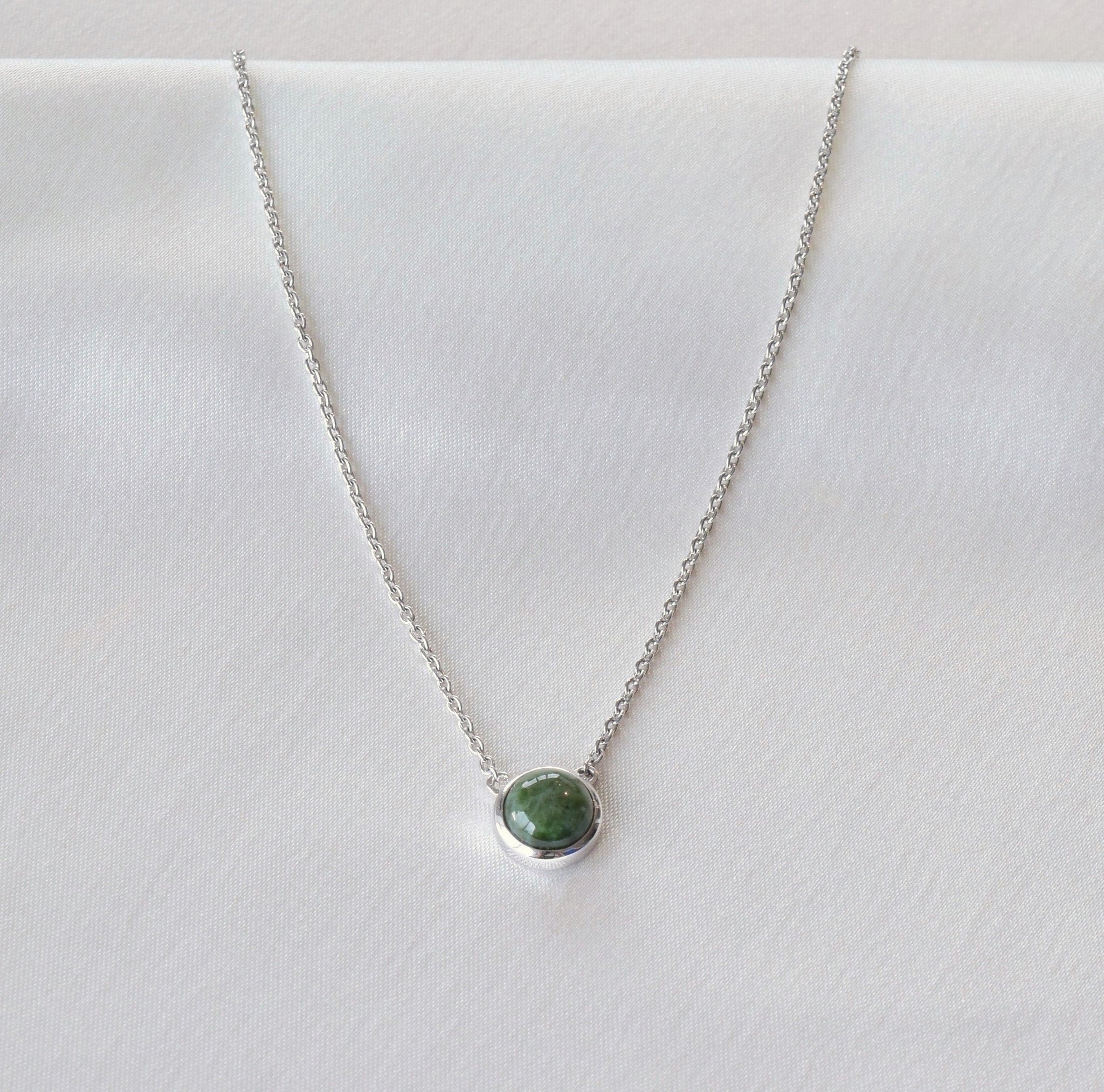 Jade and store silver necklace